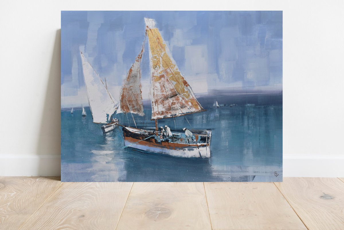 Sailing in the summer Breeze SPECIAL PRICE!!! ,W 130 x H 100 cm by Ivan Grozdanovski