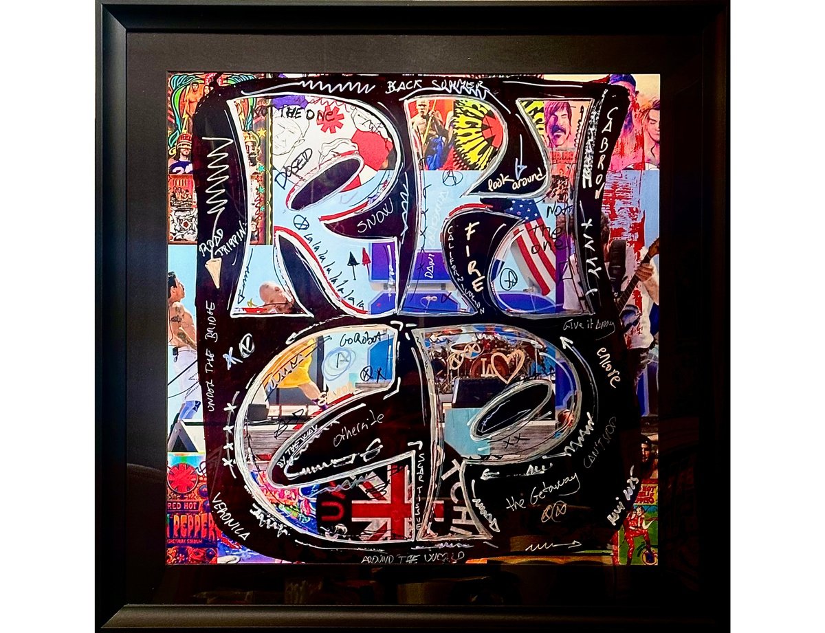 Abstract Portrait Painting By Xavi Castel, 30 X 30", Rhcp, Original Artwork