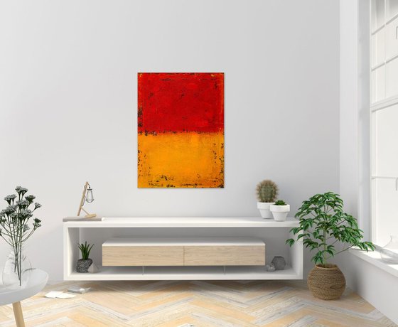 Red orange abstract painting RO487