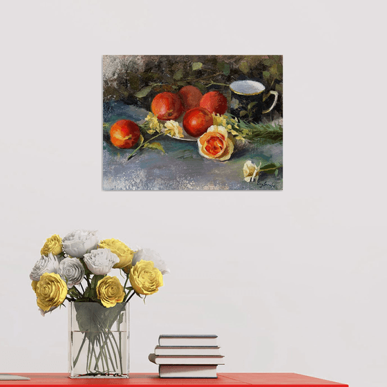 Still Life with Rose and Apples