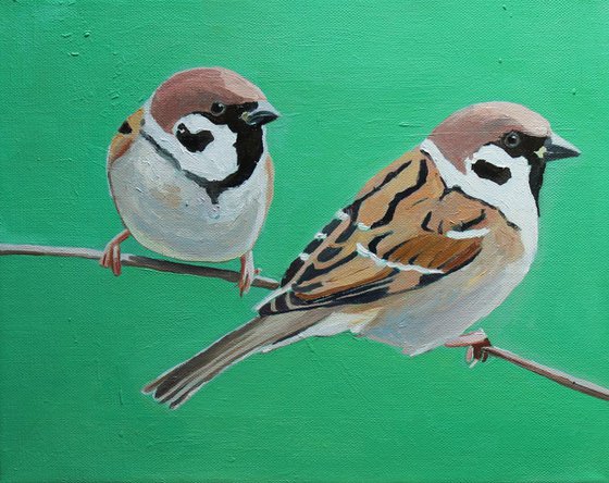 Two Waiting Sparrows