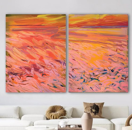 Pink Sea Breeze / Diptych