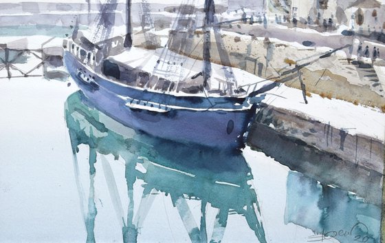 Sailboat in Charlestown harbor