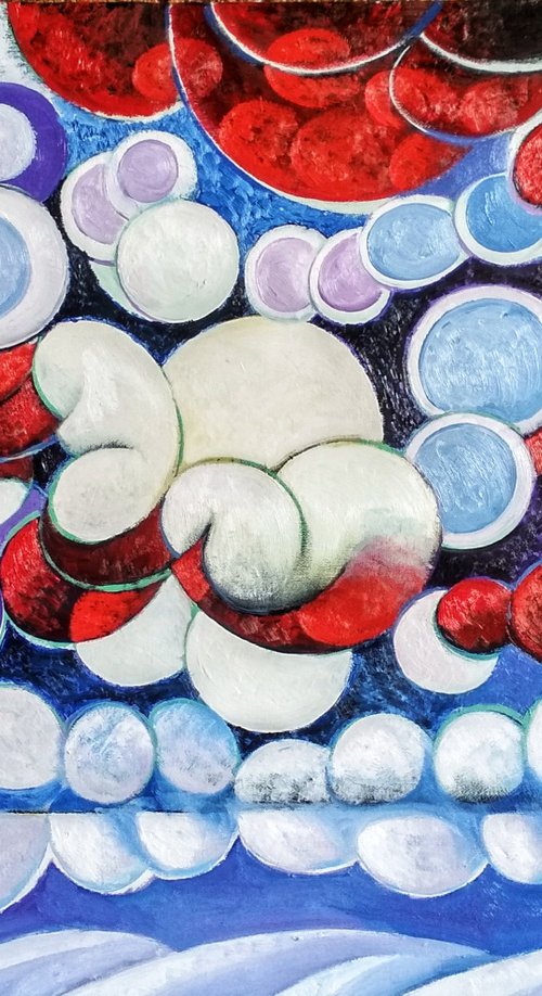 Winter evening-2 (60x80cm, cubism, oil painting, ready to hang) by Artrun Asatrian
