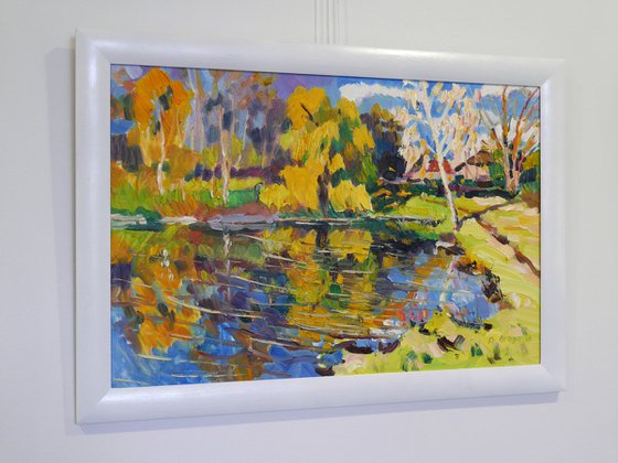 Autumn pond (plein air)