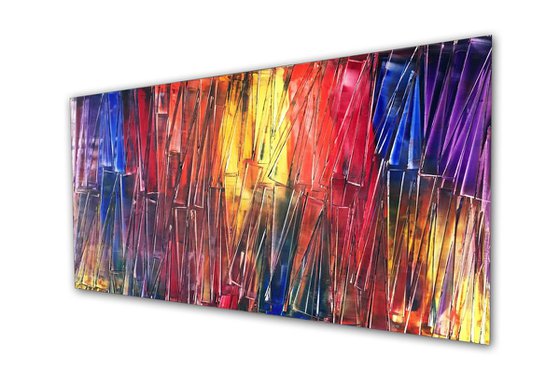 "The Piano Has Been Drinking" - FREE USA SHIPPING - Original Large PMS Oil Painting On Board - 48 x 24 inches