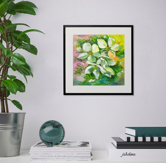 Blooming apple tree branch