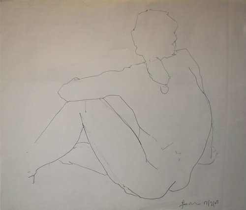 Study of a male Nude - Life Drawing No 517 by Ian McKay