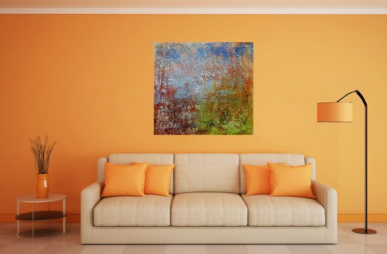 Inside my soul (n.296) - 95 x 90 x 2,50 cm - ready to hang - acrylic painting on stretched canvas