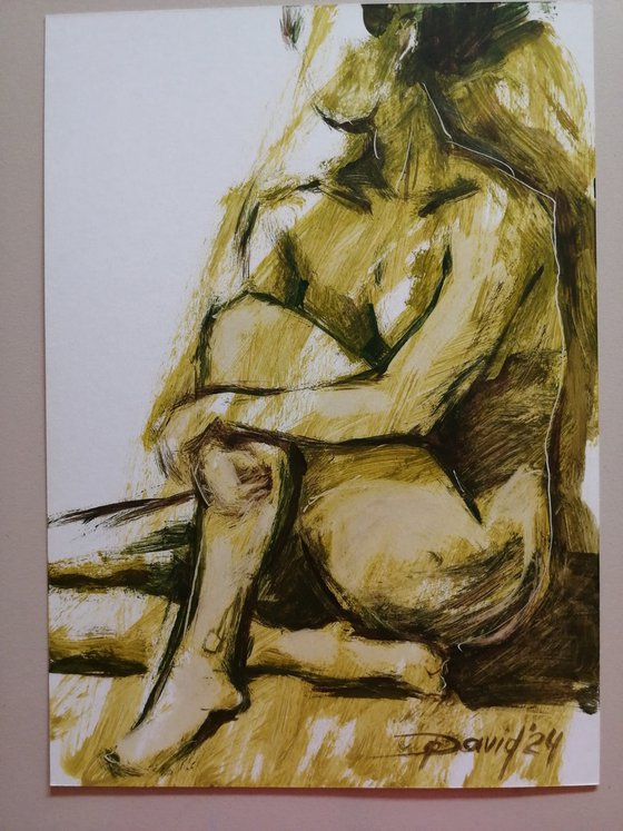 Nude-study female oil on paper