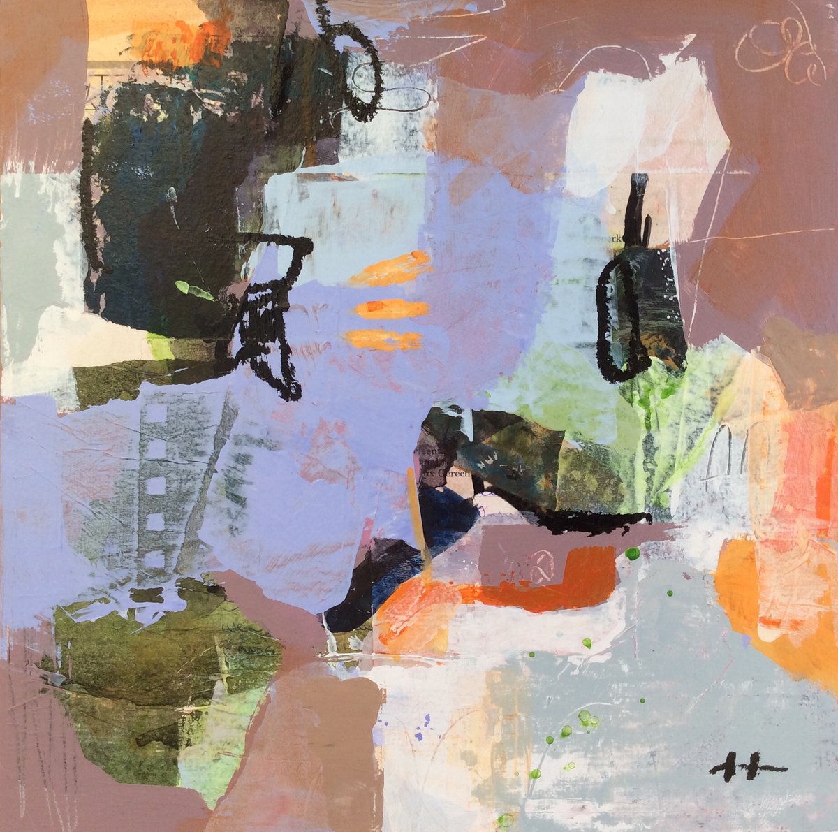 Abstract Acrylic Painting By Linda Coppens, 12 X 12", 012022-4-Co, Original Artwork