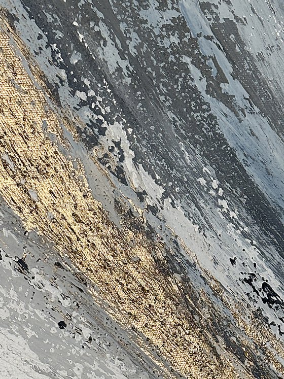 Golden Motion in Blue and Stone.Gold Textured