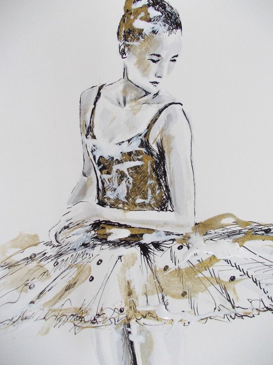 Ballerina Series- Original ballet ink drawing