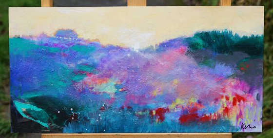 Brought to the Light 24x12" Colorful Impressionist Landscape Painting