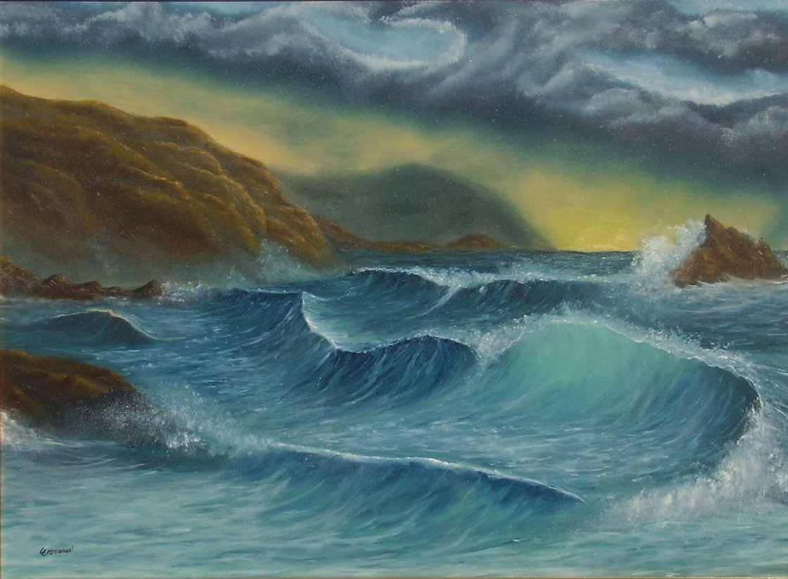 Stormy sea Oil painting by Gianluca Cremonesi | Artfinder