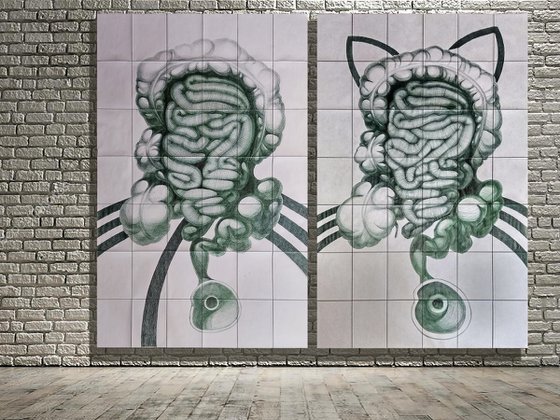 "Double portrait" diptych