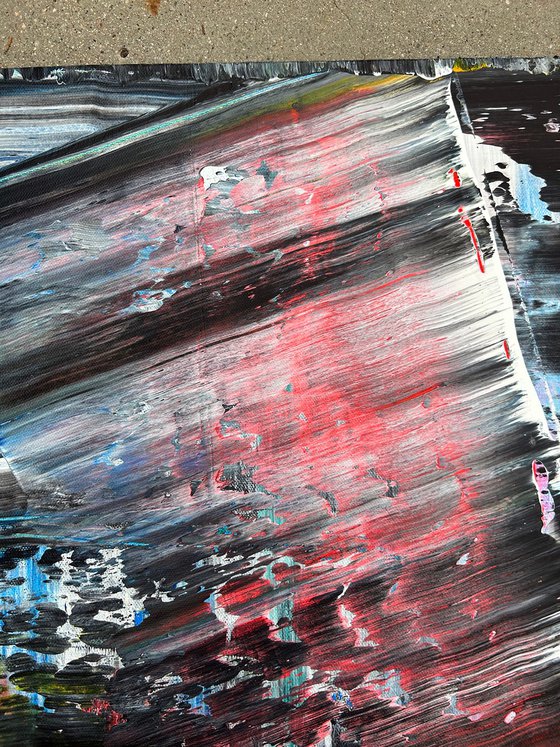 "Know When To Fold 'Em" - Original Large PMS Abstract Acrylic Painting On Canvas - 24" x 48"