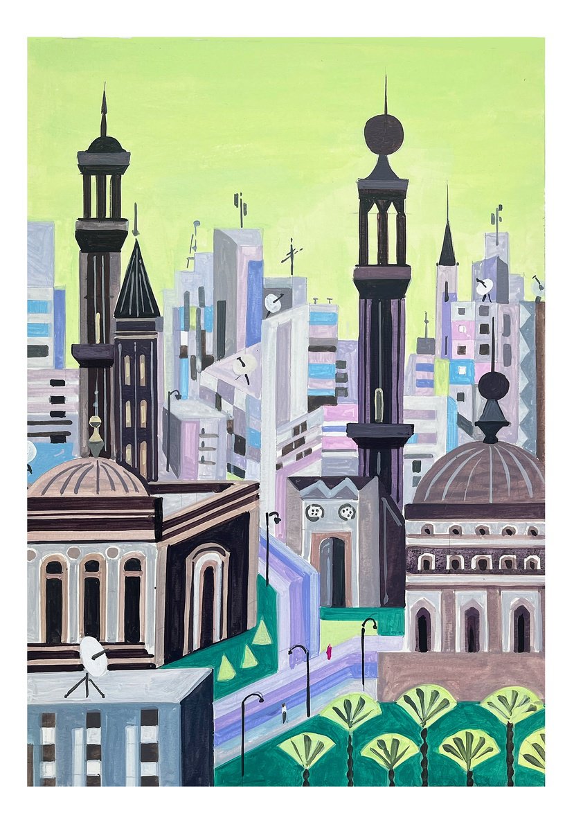 Urban And Pop Acrylic Painting , Cairo-5 By Andre Baldet, 13 X 18, Artwork For Sale On Artfinder