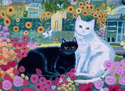 Cats with Allotments by Mary Stubberfield