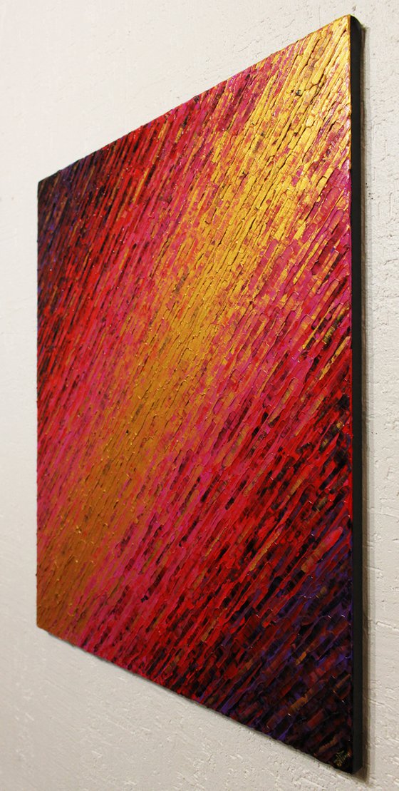 Golden pink red purple knife texture