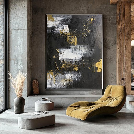 Gold and Black Abstract Glints