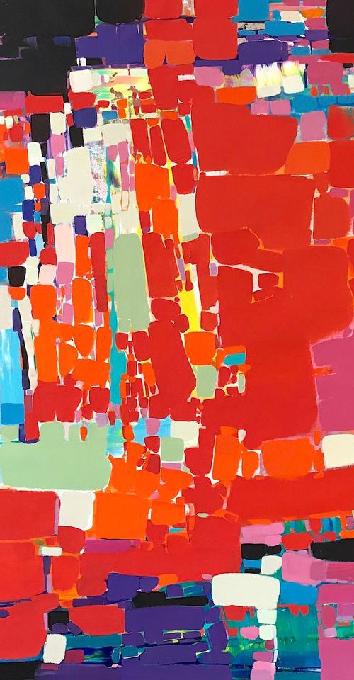 Abstract Lifestyle, Original oil Painting, Extra Large, Handmade artwork, One of a Kind by Vahe Yeremyan