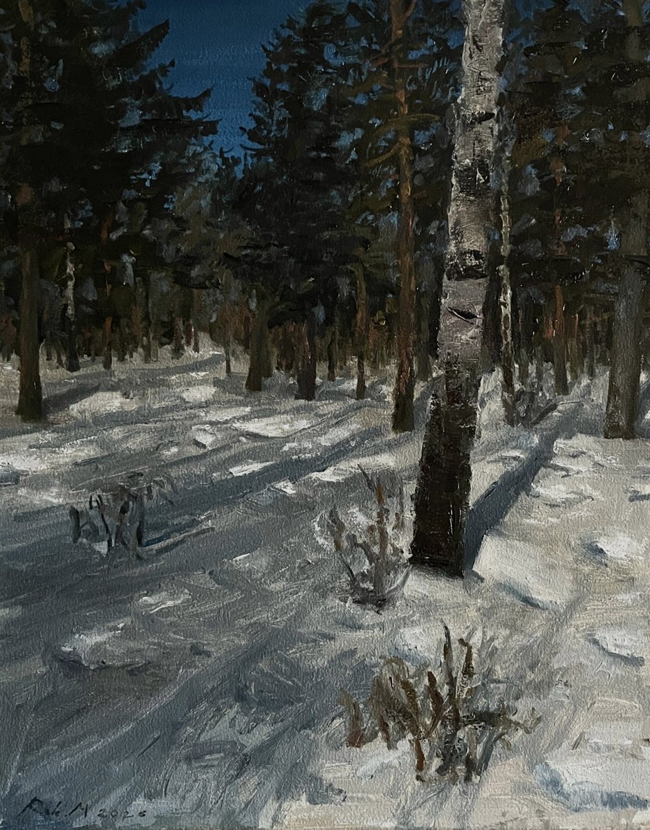 Winter Forest By Michael Rak, 16 X 20, Artwork For Sale On Artfinder