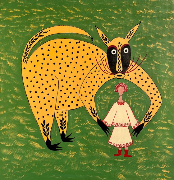 Woman Mystery Animal Painting