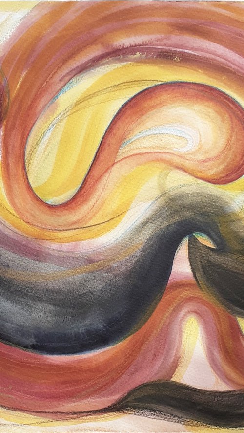 Original Watercolor Abstract Painting - 'Undulation' by Stacey-Ann Cole