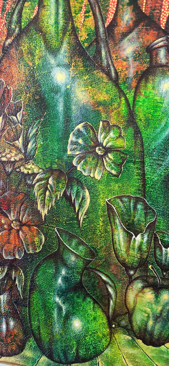 Evening still life 38x80cm ,Acrylic/canvas