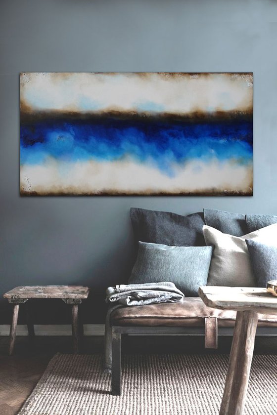 abstract blue (140 x 70 cm)