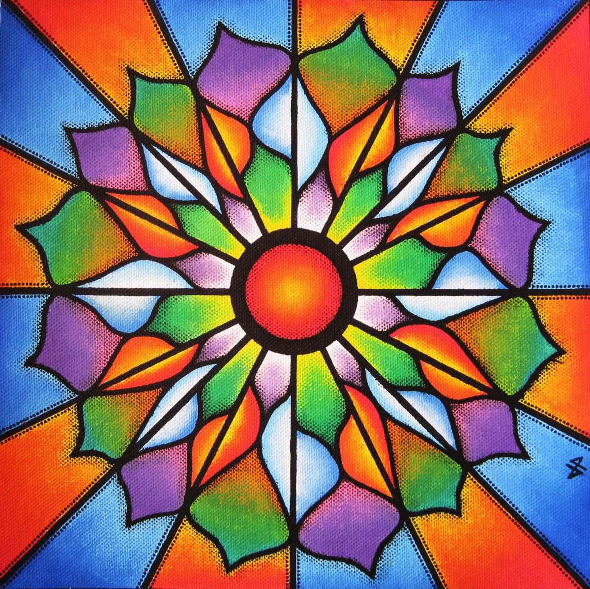 Abstract Botanical Painting By Jonathan Pradillon, 13 X 13, Liminous, Original Artwork