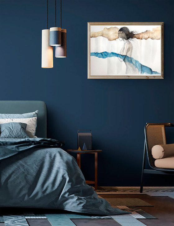 Abstract Ethereal Female Dreamlike Silhouette