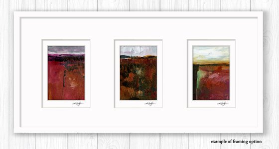 Mystical Land Collection 13 - 3 Textural Landscape Paintings by Kathy Morton Stanion