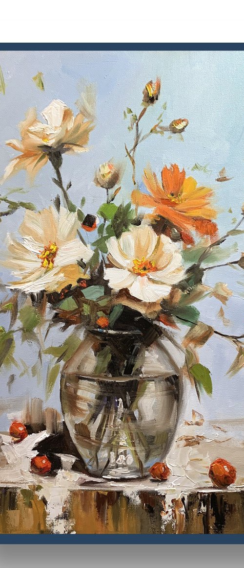 Wildflower Bouquet in Glass Vase. by Vita Schagen