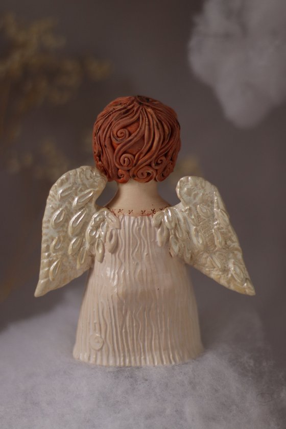 Song of the angel. Angel with a flute OOAK sculpture.