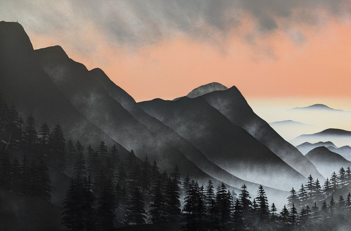 Landscape Acrylic Painting By Robert Owen Bloomfield, 46 X 32", ShaS?di?i?n 12, Original Artwork