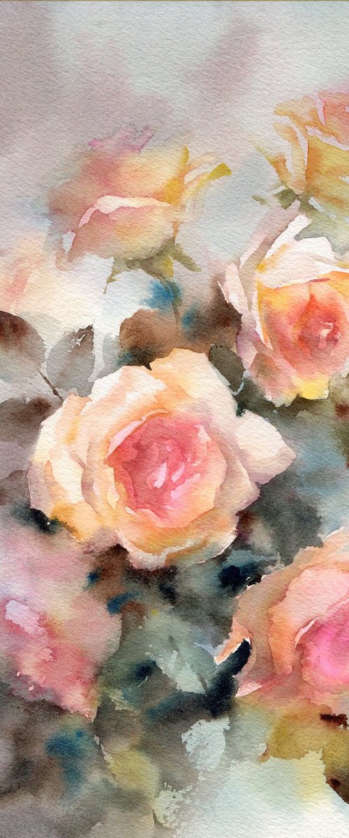 Light autumn roses by Yulia Evsyukova