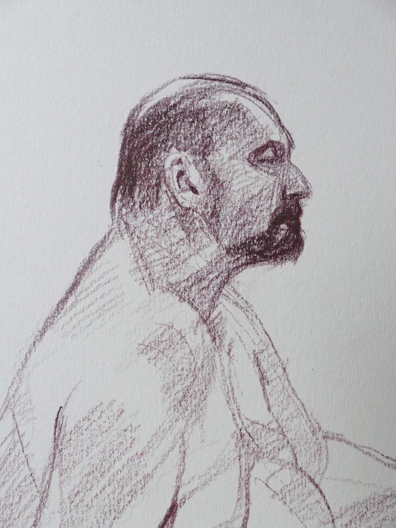 Seated male nude