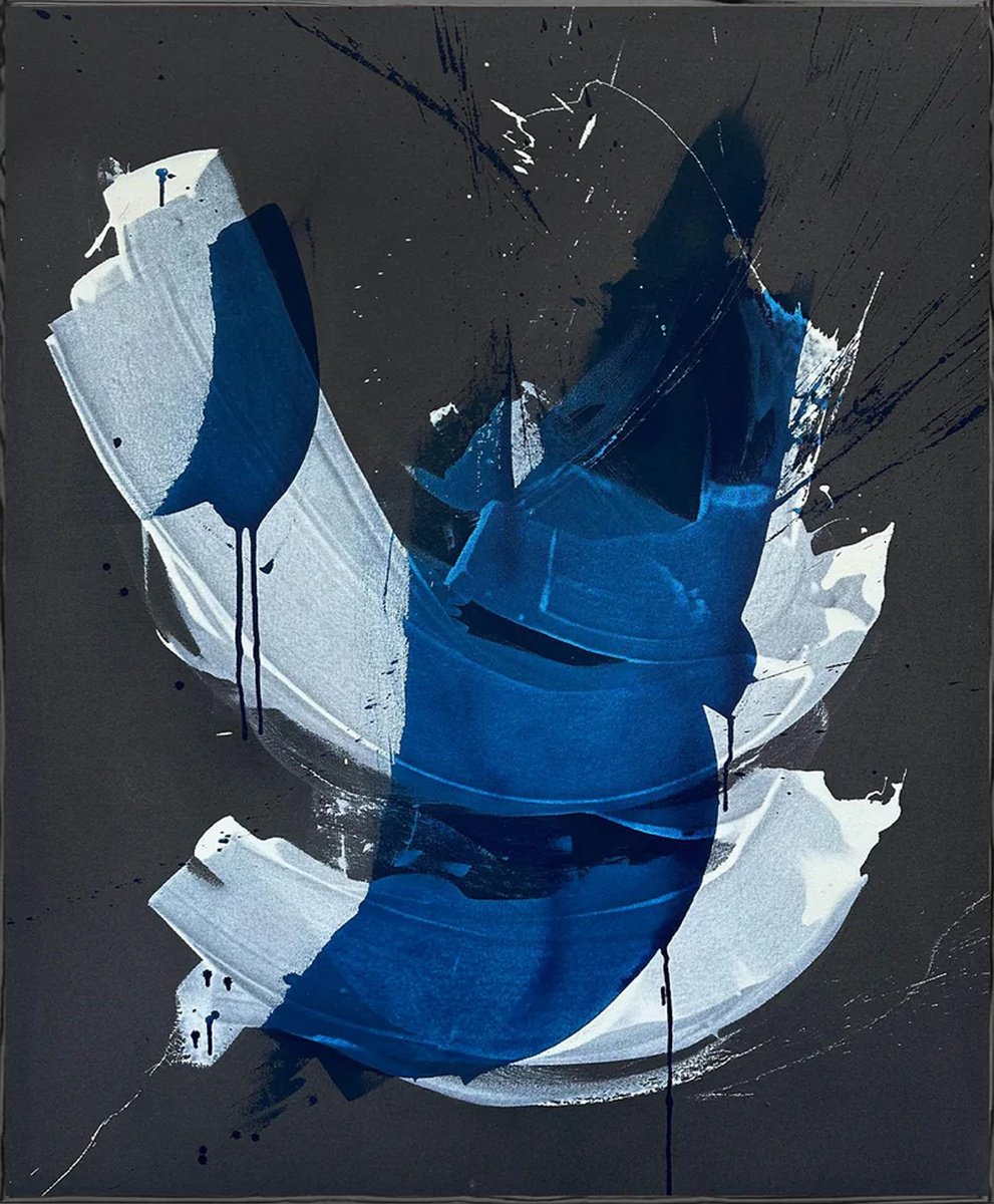 Abstract Acrylic Painting By Omar Obaid, 41 X 48", Thin Air, Original Artwork