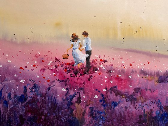 Sold Watercolor “Lavender love story” perfect gift