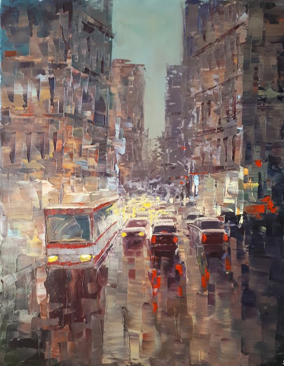 Cityscape - 1 (50x40cm, oil painting, ready to hang)