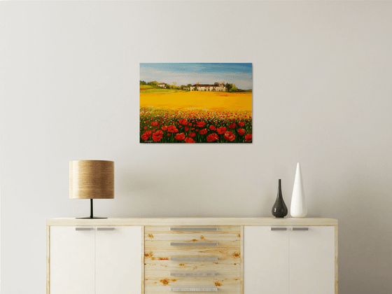 Spring  - original painting -countryside landscape