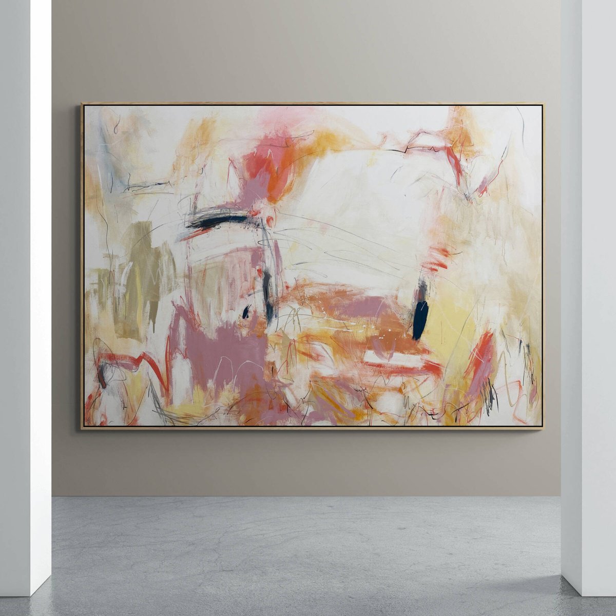 Expressive Abstract Acrylic Painting By Cheryl Harrison, 79 X 55, Sundance, Original Artwork