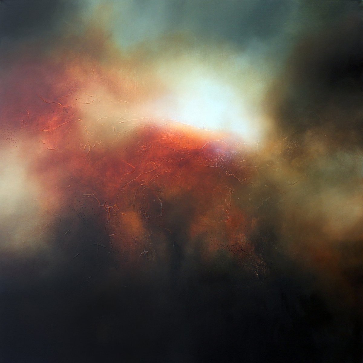 Abstract Landscape Oil Painting By Paul Bennett, 39 X 39", Tomorrows Light, Original Artwork