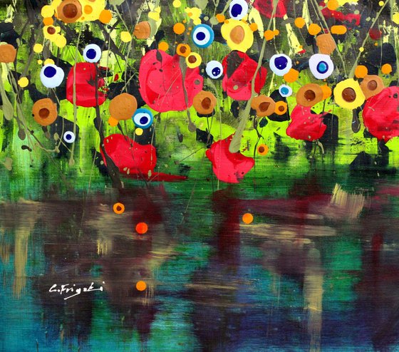 Take Me To The River #2 -  Large Original abstract floral painting